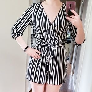 Black & White Striped Romper